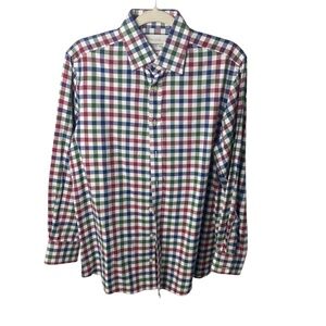Charles Tyrwhitt plaid casual collar button down shirt size 15 1/2/33"  slim fit